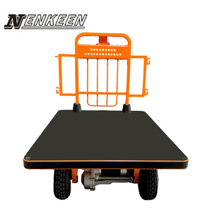 安全ガードレール付き電動フラットベッドトロリー - 重量物運搬用工業用手押し車 - Product Image 3