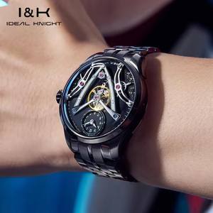 Envío Directo IDEAL KNIGHT Reloj Mecánico Automático de Lujo para Hombre, Reloj de Pulsera Esqueleto Tourbillon Impermeable para Negocios - Product Image 4