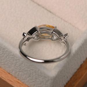 Bague en argent sterling 92.5 faite à la main classique or poli pierre précieuse citrine naturelle à facettes coupe marquise qualité AAA - Product Image 2