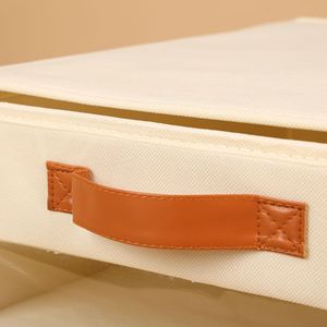 Clothing Organizer Foldable <b>Storage</b> <b>Box</b> Rectangle Solid Color Lidless Stackable Wardrobe Bed Sheet Set <b>Storage</b> - Product Image 4