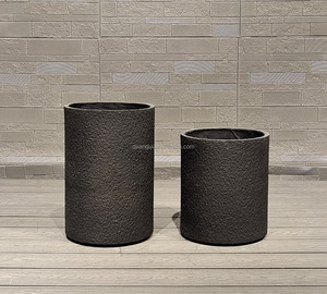 <span class=keywords><strong>Pot</strong></span> <span class=keywords><strong>de</strong></span> fleurs moderne écologique biodégradable pour intérieur/extérieur, centre commercial, avec trou <span class=keywords><strong>de</strong></span> drainage, <span class=keywords><strong>grand</strong></span> format, en argile fibreuse noir mat - Product Image 2