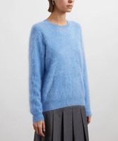 Pull en maille personnalisé FNJIA 2025, laine mohair martre, respirant, anti-rides, couleur unie, avec pompon, pour femme