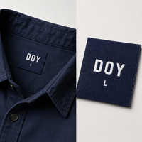 Coudre sur des étiquettes de taille lavables de logo de nom personnalisé étiquettes d'entretien de chemise tissées en Machine avec pliage central