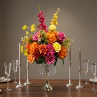 DKB Grossiste – Centres de table réalistes en roses et hortensias artificiels en soie pour mariages, fêtes de la Fête des Mères – Boules de fleurs en gros