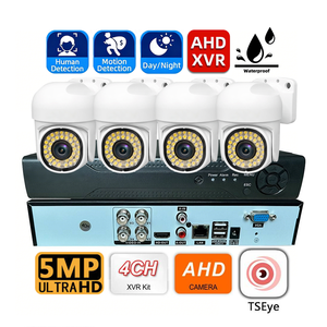 ระบบกล้องวงจรปิด TSEye 4CH 5MP IP66 AHD พร้อมระบบตรวจจับความเคลื่อนไหวของมนุษย์ ภาพสีเต็มรูปแบบในเวลากลางคืน ชุดบันทึกภาพ XVR สำหรับการเฝ้าระวังบ้าน - Product Image 1