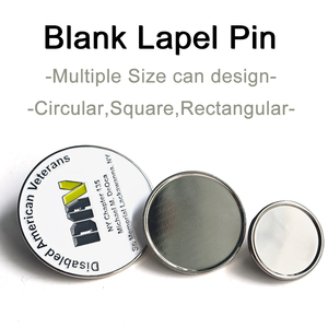 Nhà sản xuất huy hiệu kim loại hình vuông tròn trơn 22mm 30mm, ghim cài áo bạc tùy chỉnh, quà lưu niệm bằng sắt, logo kim loại, bán buôn, Trung Quốc - Product Image 4