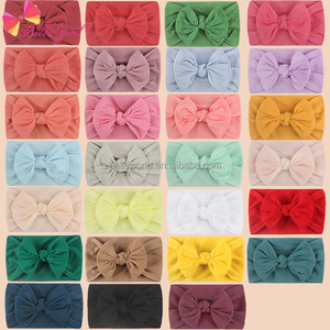 BELLEWORLD Custom Baby Nylon Headbands Accessories 28 Colors Hairbands Bow Elastics for Baby Girls Newborn Infant <strong>Toddlers</strong> Kids - Product Image 1