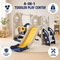 VSUCH Ensemble de jeu 3 en 1 pour enfants : toboggan, balançoire et escalier d'escalade, toboggan extra long pour salle de jeux et maison