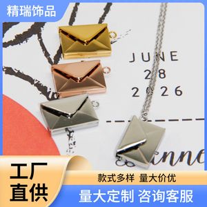 Stainless Steel <b>Envelope</b> Necklace Geometric Design Unisex Gift Jewelry - Product Image 5