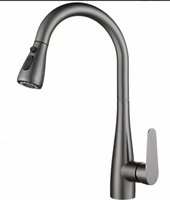 Robinet de cuisine extractible en acier inoxydable, mitigeur chaud/froid à poignée unique avec douchette et cartouche céramique pour évier de cuisine moderne