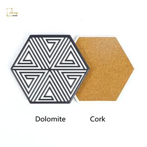 Ensemble de sous-verres en céramique hexagonaux pour table de cuisine, impression tactile en relief personnalisée de <span class=keywords><strong>mandala</strong></span>, pour le thé, le café et les boissons - Product Image 4