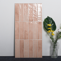 Carreaux muraux de cuisine en céramique faits à la main, style rétro français, longs et texturés, surface brillante, faciles à nettoyer, pour murs intérieurs