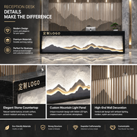 Bureau d'accueil extérieur personnalisé en MDF durable et écologique avec éclairage LED, design en bois traditionnel pour usage commercial et hôtels