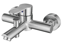 Robinet de douche mural moderne en nickel brossé, mitigeur de baignoire à poignée unique avec inverseur, finition en acier inoxydable pour salle de bain