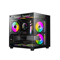 Gabinete de Computadora Moderno con Vidrio Templado, Caja de PC ATX para Juegos, Compatible con Ventiladores RGB y Refrigeración Líquida