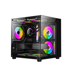Armoire d'ordinateur moderne en verre trempé Atx Pc case Gaming avec ventilateurs RVB et <span class=keywords><strong>refroidisseur</strong></span> d'eau - Product Image 3