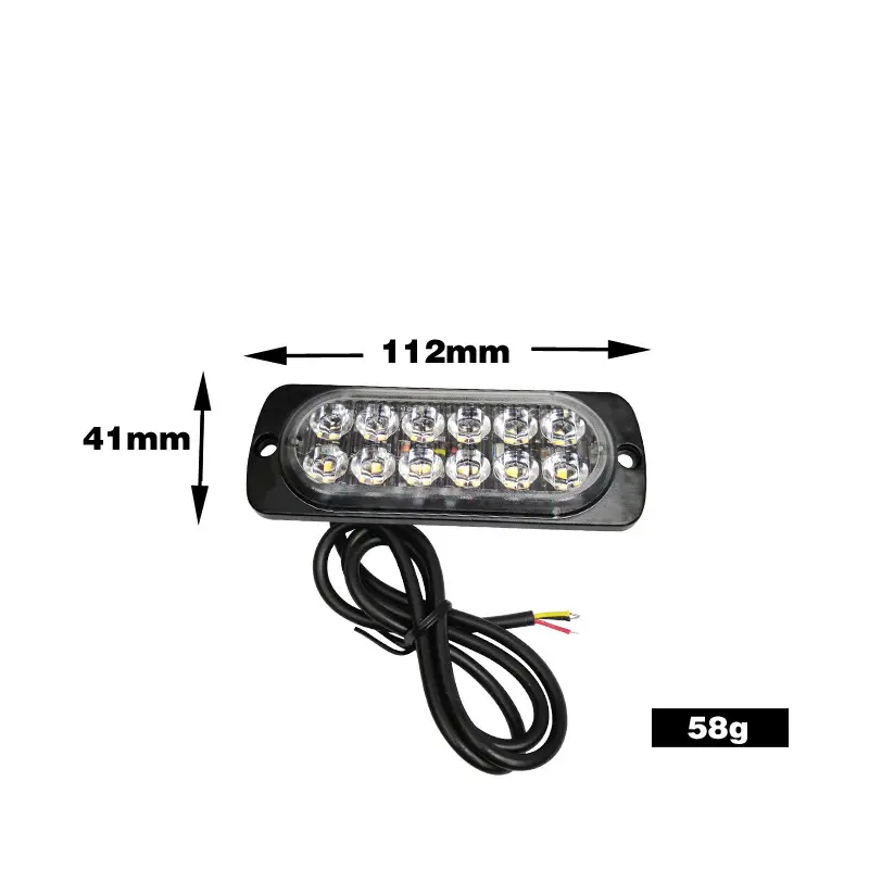 Hoàn hảo Led Mỏng Flash Strobe 12V 24V khẩn cấp cảnh báo ánh sáng 12SMD Xe Tải xe buýt ô tô Side LED cảnh báo ánh sáng 36 Wát xe ánh sáng