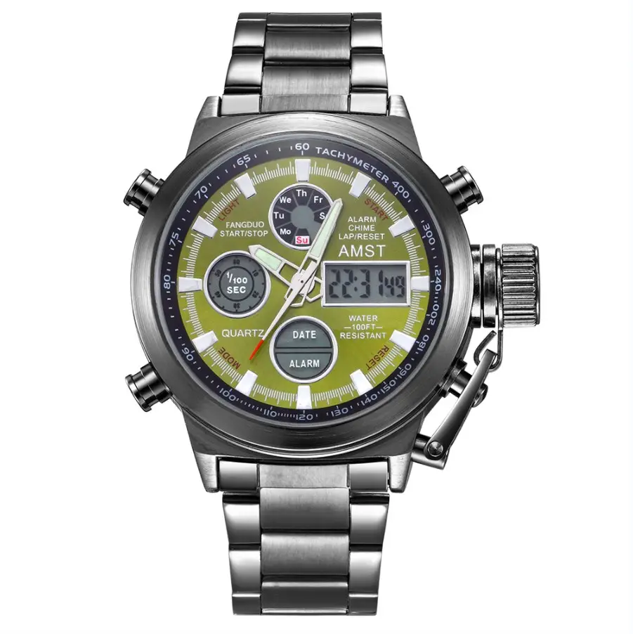AM3003 Wholesale Amazon Hot Models 5ATM Waterproof Men's Classic Stainless Steel Fashion Wrist Watch