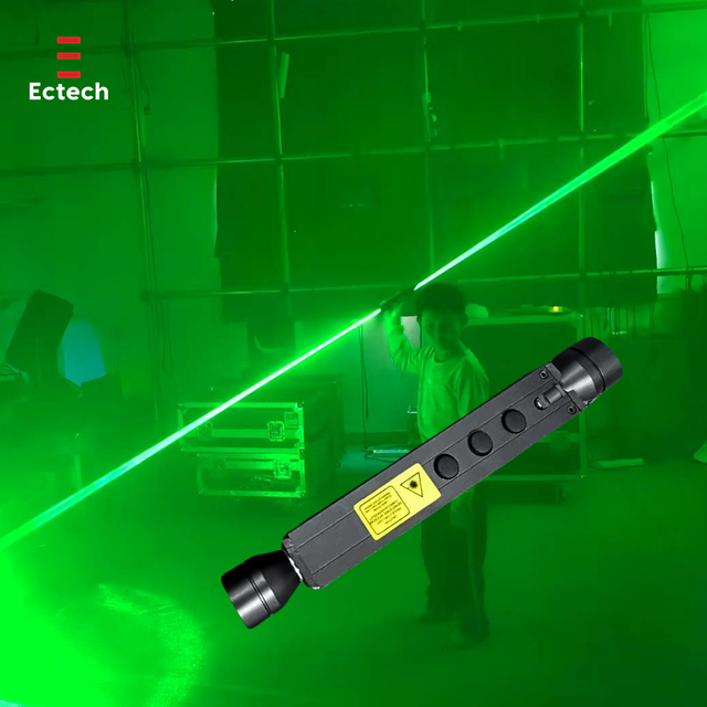 Powerful 2 Heads Output Fat Beam 530nm Green Rechargeable 100mW Handheld Laser Light Show Party Disco Dance Lazer Show