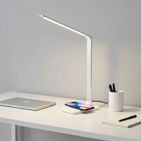 Lampe de table LED sans fil blanche avec port de charge USB, éclairage moderne à 5 niveaux de luminosité, flexible, simple, veilleuse