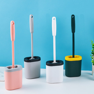 Brosse de toilette avec support, design ergonomique rectangulaire et flexible pour le nettoyage domestique - Product Image 1