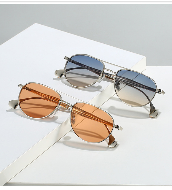 98154 New Fashion Personality Luxury Gradient Metal Round Frame Women Men Lentes De Sol Designer Custom Vintage Sunglasses 2026