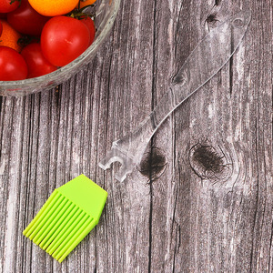 <b>Silicone</b> Oil Brush Transparent Green Bristle Kitchen BBQ <b>Baking</b> Tool Oven Safe Dishwasher Safe PP Handle - Product Image 4