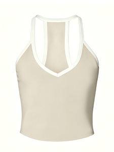 Sweet Babe - Camisetas sin mangas para mujer, color liso, con cuello en V, transpirables, longitud regular, 4 piezas - Product Image 2