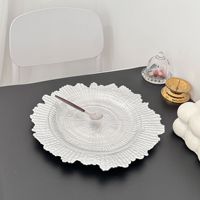 Super glanzende, luxe bruiloftsbanket fruitplateau, Europese lichte luxe decoratieve schaal, effen patroon, huishoudelijk, westerse gerechten