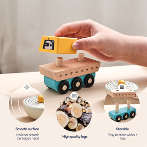 Nouveaux jouets éducatifs en bois, jeu de fusée à billes scientifique, ensemble de jouets en bois pour garçons et filles - Blocs d'apprentissage pour enfants - Product Image 6