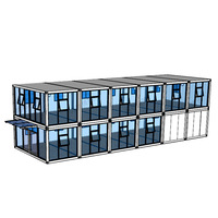 Casa Contenedor Modular Prefabricada de 2 Pisos Personalizable, Edificio de Oficinas/Dormitorios de Contenedores Empacados de Múltiples Pisos