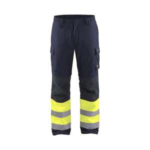 BLAKLADER - 186915148933C62 Pantalon d'hiver Multinorm Hi-vis Bleu marine/jaune-Vêtements de travail résistants aux flammes EAN 7330509551998 - Product Image 1