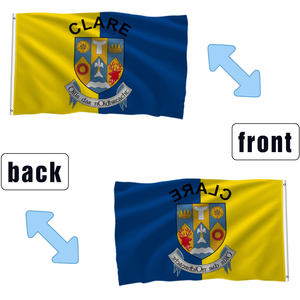 Bandera del Condado de Clare, Irlanda, 3x5 pies, Doble Cara, con el Escudo de Clare, para Decoración Cultural Interior y Exterior del Hogar - Product Image 3