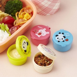 Commercio all'ingrosso 4 pz/set cartone animato contenitore di salsa rotonda di plastica Mini scatola di salsa per la <span class=keywords><strong>cucina</strong></span> <span class=keywords><strong>e</strong></span> la casa Bento accessori - Product Image 5