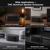 Boîtier en alliage d'aluminium pour audio HiFi haut de gamme, service d'usinage CNC, personnalisation OEM avec finition anodisée pour amplificateur haute puissance