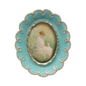 Cornice per foto Mini ovale personalizzata 2x3 pollici piccola cornice per foto in resina Vintage dipinta a mano ornata antica da parete da tavolo - Product Image 3