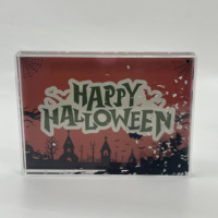 Série Halloween : Cadre photo liquide en acrylique avec citrouille et chauve-souris flottantes, décorations scintillantes, cadeau de fêtes, souvenirs, figurines personnalisées