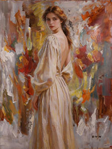 Peintures acryliques sur toile pour filles B&C ART, robe, figure, peinture DIY, personnalisation artisanale pour la <span class=keywords><strong>décoration</strong></span> de la chambre - Product Image 3