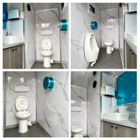 Remorque sanitaire mobile de luxe autonome à 2 postes avec toilettes en porcelaine et réservoir d'eau