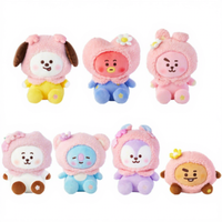 Porte-clés en peluche Kawaii BT, fleur rose, vêtement, pendentif animal en peluche mignon, accessoires de sac, cadeau pour fans