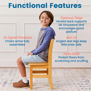 Ensemble Mobilier Table et Chaises Carrées en Bois Massif pour Enfants, Idéal Crèche, Maternelle, <span class=keywords><strong>Montessori</strong></span>, Reggio et Garderie - Product Image 3