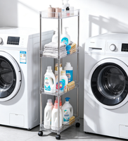 Chariot de rangement roulant fin en acier inoxydable à trois niveaux pour cuisine, salle de bain, épices et aliments – Design moderne et écologique