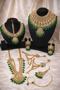 ชุดสร้อยคอเจ้าสาวชุบทองโบราณ พร้อมมงกุฎดีไซน์เนอร์และต่างหูเข้าชุดสำหรับผู้หญิงและเด็กผู้หญิง - Product Image 2