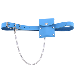 Ceintures Punk Rock pour Femmes et Hommes, Ceinture en Cuir avec Chaîne Amovible et Oeillets pour <span class=keywords><strong>Jeans</strong></span> et Pantalons, Style Rockabilly, Jarretelles - Product Image 4