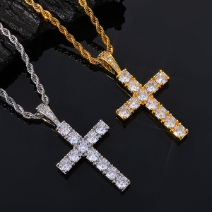 Joyería Hip Hop Europea y Americana, Collar con Colgante de Cruz de Jesús Cristiano en Oro de 18K para Hombres y Mujeres - Product Image 4