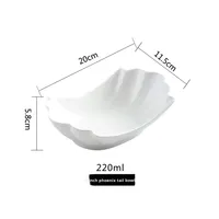 Keramische Pure Witte Phoenix Staartkom Onregelmatige Warme/Koude Schotelplaat Voor Hotel Restaurant Dessertfeest Fruit Slakom