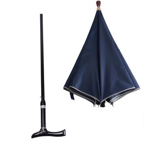 <span class=keywords><strong>Canne</strong></span> de marche auto-ajustable pour personnes âgées, avec revêtement argenté imperméable, <span class=keywords><strong>parapluie</strong></span> droit en treillis, avec logo - Product Image 4