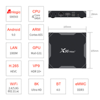 OEM X96 Max + 4K 8K Android 10 11 Télécommande 5G 1000m amlogic x3 x4 4/32 4GB 32GB 64GB Smart Android TV Box X96 Max Plus