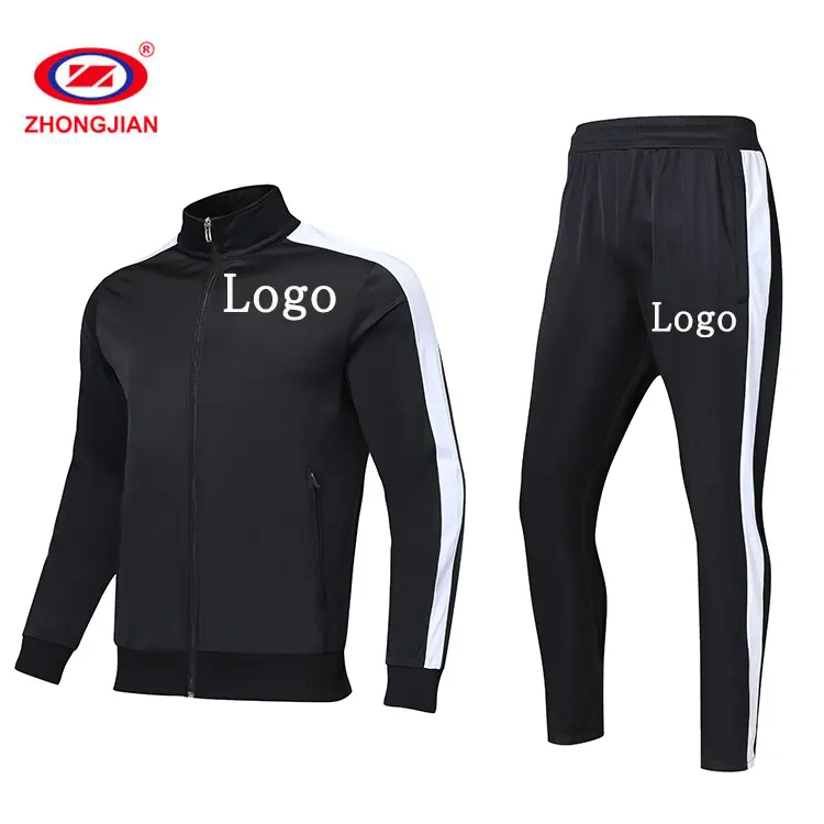 Zhongjian Nuovo Prodotto Insieme Dei Vestiti di Sport Custom Design Zip Up Vestito di Pista Per Gli Uomini