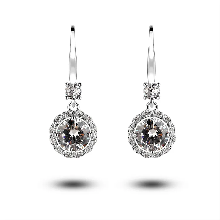 Wholesale Silver Earrings 925 Jewelry Blue Sapphire Gemstone Drop Earring Luxury Wedding Jewelry Christmas Gift